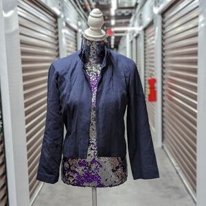 Vintage Handmade Navy Blue Two Piece Suit Set Preppy Old Money Tailored